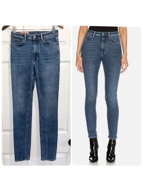 ACNE STUDIOS Bla Konst Peg Mid Blue Skinny Women’s Jeans Size 28 27 x 30